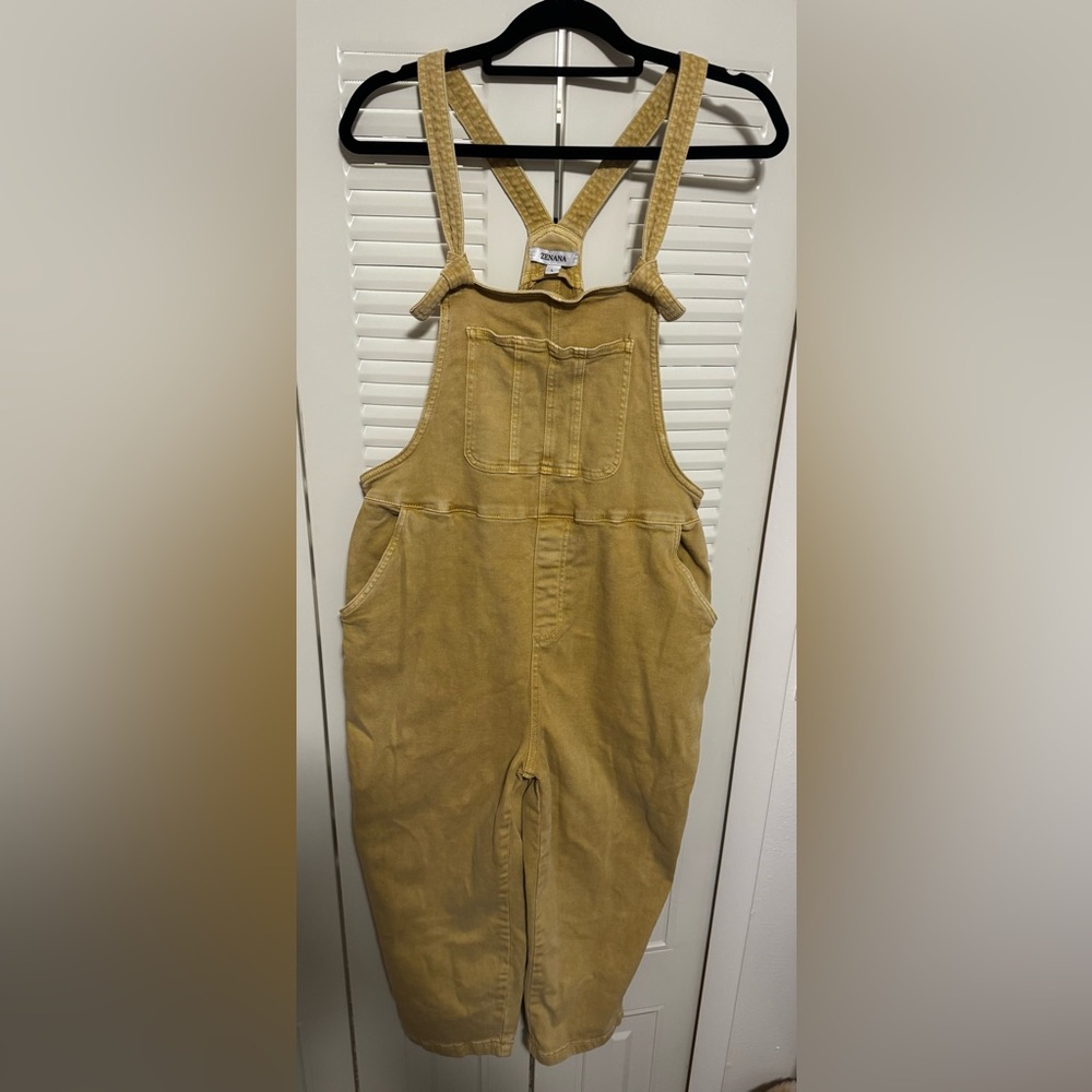 Zenana Outfitters Mustard Overalls